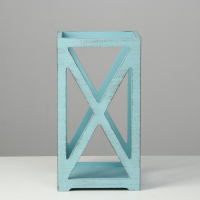 Кашпо деревянное 14&times;14&times;26 см "Фонарь Хай-тек Прованс", серо-голубой