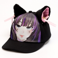 Кепка детская для девочки "Кошка", аниме, с ушками, р-р 52-54, 5-7 лет