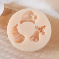 Новогодний молд силикон "Н/Г" Микс изделия: 2,5х1,8х0,5, 2,2х1,4х0,5, 2х1,5х0,8 см