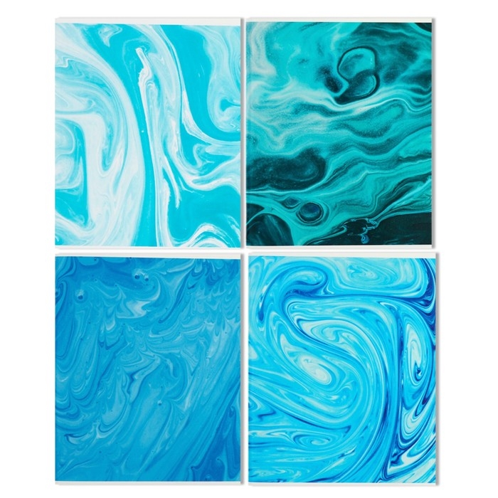 Тетрадь 96 листов в клетку Calligrata Тетрадь 96 листов в клетку Calligrata "Мрамор синий", обложка мелованный картон, глянцевая ламинация, блок офсет МИКС