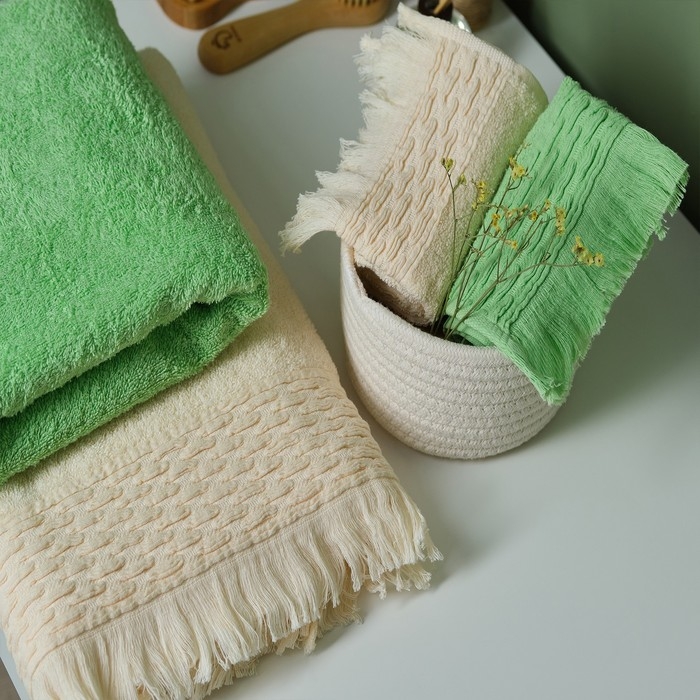 Полотенце махровое Love Life &laquo;Аморе&raquo; 50х90 см, молочный, 100% хл, 450 гр/м2