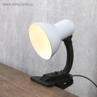 Лампа настольная Е27, с выкл. на зажиме (220В) белая 26х13х11 RISALUX