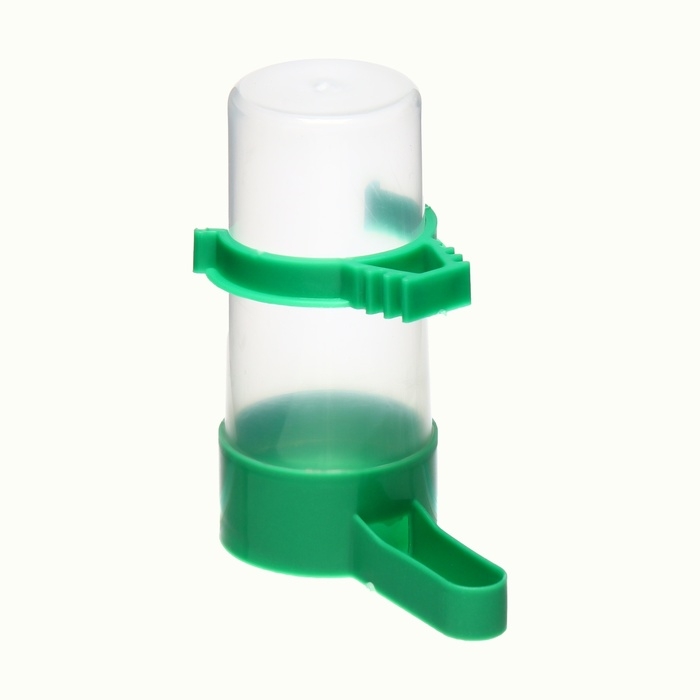 Поилка/кормушка для птиц 3 х 9 см, 60 мл, зелёная