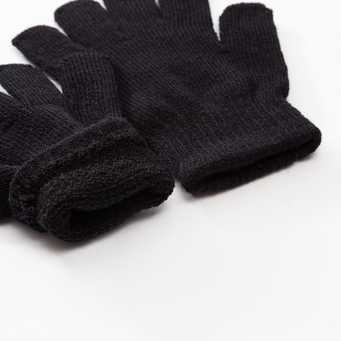 Перчатки детские MINAKU "Однотонные",цв. черный, р-р 16 (10-12 лет)