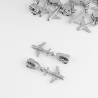 Бегунок автоматический для металлической молнии, №5, декоративный &laquo;Самолёт&raquo;, 10 шт, цвет никель