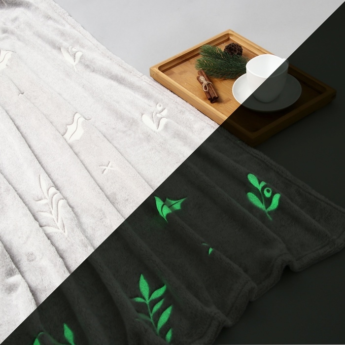 Плед светящийся в темноте Этель Twigs 180*200 см,100% п/э, корал-флис, 220 гр/м2 Плед светящийся в темноте Этель Twigs 180*200 см,100% п/э, корал-флис, 220 гр/м2