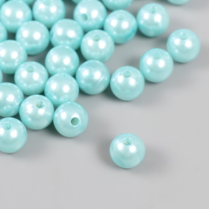 Набор бусин "Жемчуг" d 12 мм, 250 гр, голубой