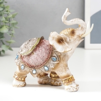 Сувенир полистоун "Слон в попоне с сапфирами" под дерево 14х16х7,5 см