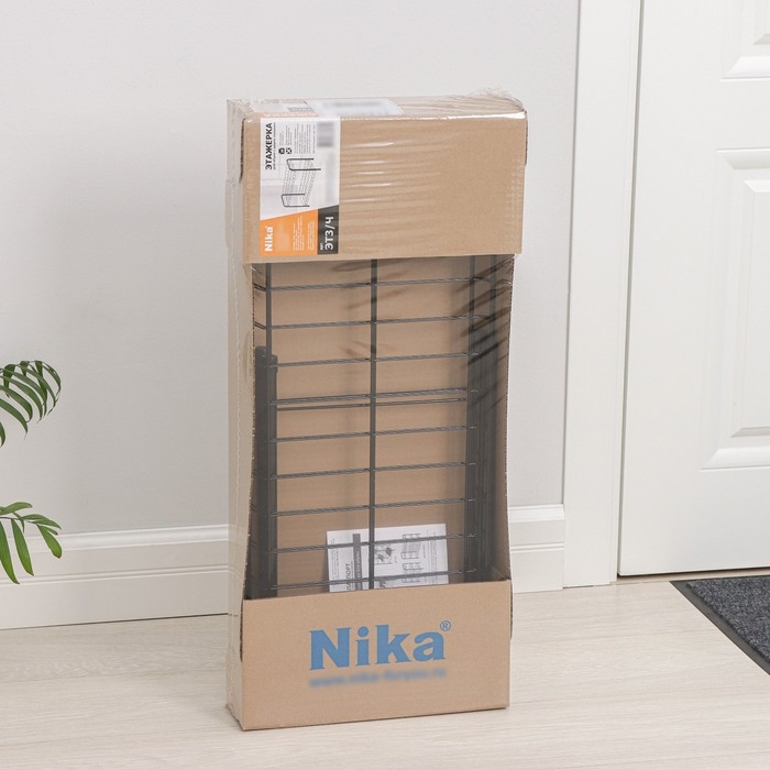 Этажерка для обуви разборная, 2 яруса, 66&times;28&times;44 см, цвет чёрный