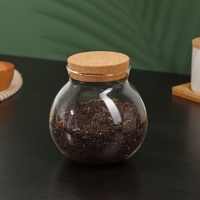Банка стеклянная для хранения сыпучих продуктов &laquo;Бабл&raquo;, 1 л, 12,5&times;14 см, с пробковой крышкой