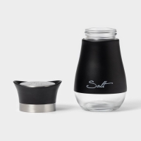 Солонка стеклянная «Сияние», 5,5×5×11 см, цвет чёрный Солонка стеклянная «Сияние», 5,5×5×11 см, цвет чёрный