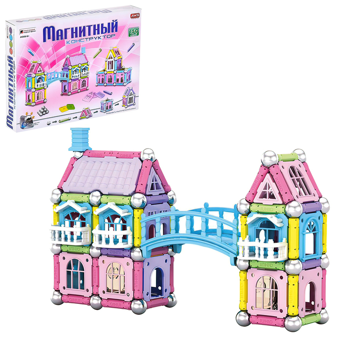Конструктор магнитный &laquo;Построй свой дом&raquo;, 150 деталей