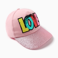 Кепка для девочки MINAKU "LOVE" цвет розовый, р-р 52