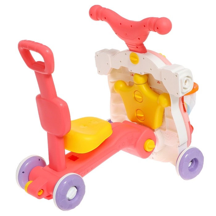 Столик-ходунки 4 в 1, звук, цвет розовый