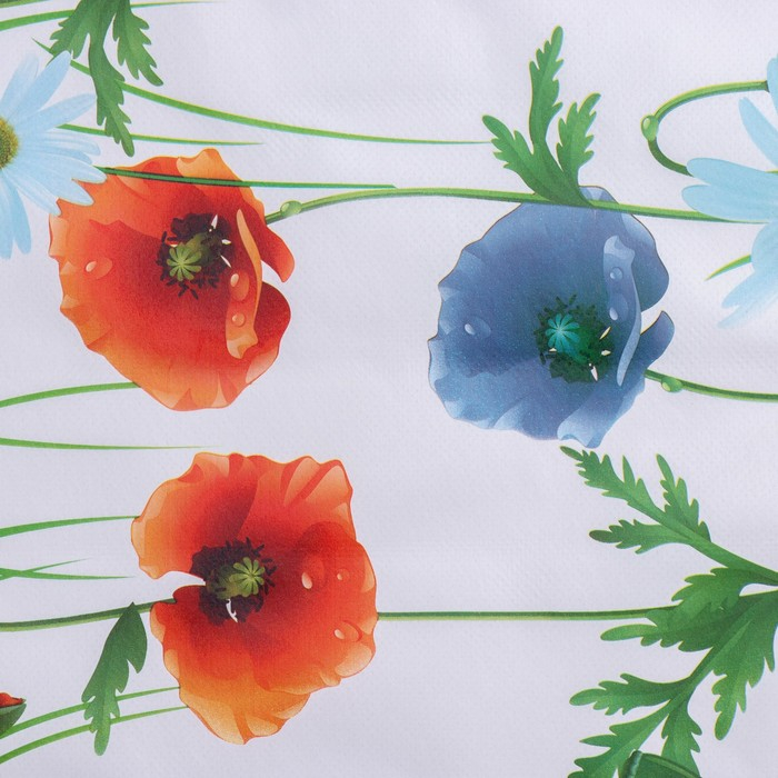 Клеёнка на стол Доляна &laquo;Цветочное поле&raquo;, на нетканой основе, ширина 137 см, толщина 0,2 мм, рулон 20 м