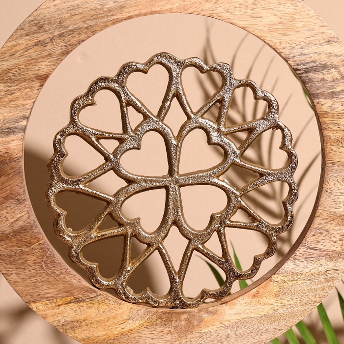 Сувенир интерьерный в деревянном кольце "Клевер" 30х8х33 см