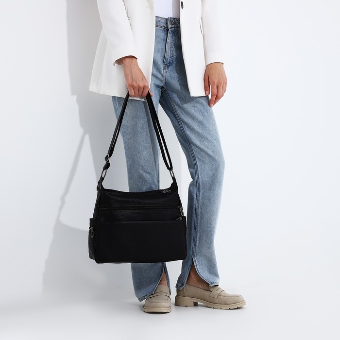 Сумка-мешок на молнии цвет чёрный Сумка-мешок на молнии цвет чёрный