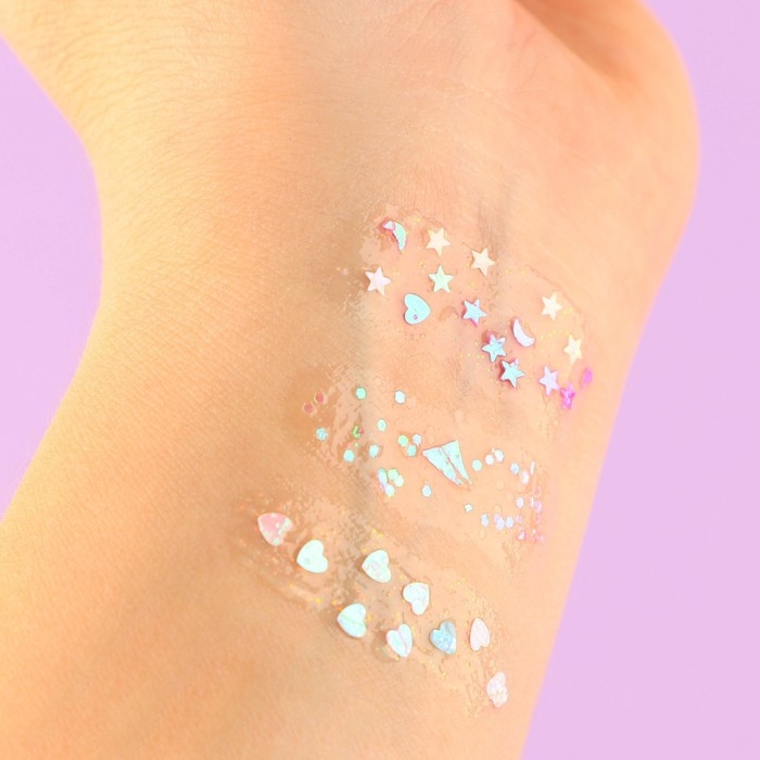 Глиттер для лица и тела &laquo;Единорожка&raquo;, блеск по 3 гр, кисточка