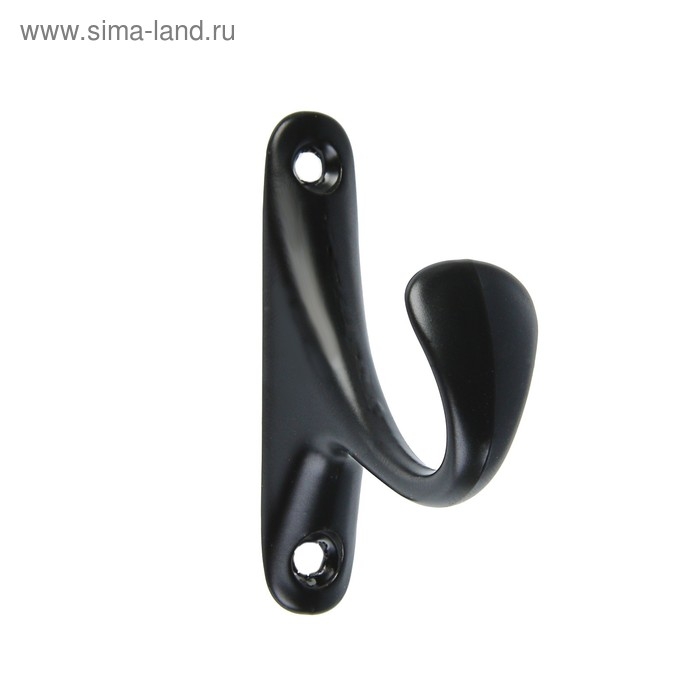 Крючок мебельный ТУНДРА TKO024, однорожковый, черный, 2 шт Крючок мебельный ТУНДРА TKO024, однорожковый, черный, 2 шт