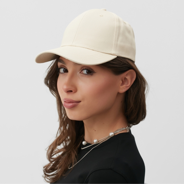 Кепка женская однотонная MINAKU цвет бежевый, р-р 58 Кепка женская однотонная MINAKU цвет бежевый, р-р 58