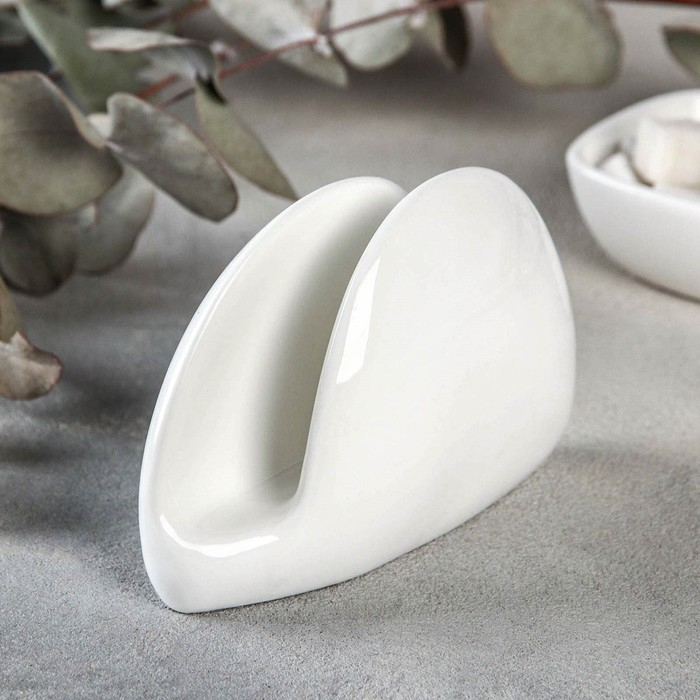 Салфетница фарфоровая Wilmax, 11&times;8 см, цвет белый