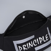 Сумка поясная, текстильная PRINCIPE, 35 х 12 х 5 см, светоотр. нашивки, отд на молнии, чёрная