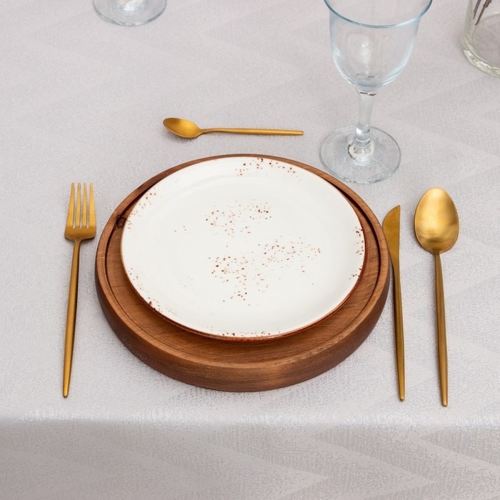 Скатерть Этель "Линии" цв.серебро, 142*110 +/-3 см, 115 &plusmn;10 гр,100% п/э