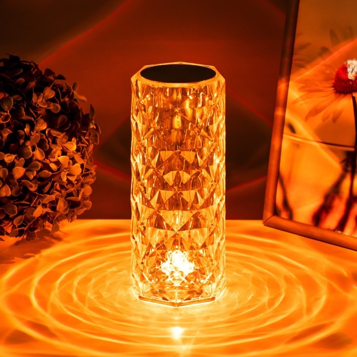 Настольная лампа с ПДУ "Призма" LED RGB АКБ 9,5х9х21,5 см RISALUX