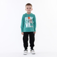 Брюки спортивные для мальчиков, цвет чёрный, рост 80-86 см