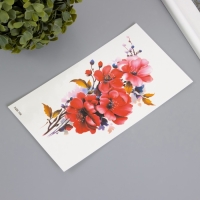 Татуировка на тело цветная "Ветка с красными цветами" 11,4х21 см Татуировка на тело цветная "Ветка с красными цветами" 11,4х21 см