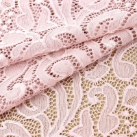 Кружевная эластичная ткань, 175 мм &times; 2,7 &plusmn; 0,5 м, цвет пудровый