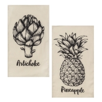 Набор кухонных полотенец Доляна Pineapple 35х60см-2шт, 100% хлопок Набор кухонных полотенец Доляна Pineapple 35х60см-2шт, 100% хлопок