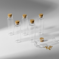 Набор баночек для хранения бисера, d = 2,2 &times; 7 см, 6 шт, в контейнере, 14,5 &times; 8,5 &times; 3,5 см