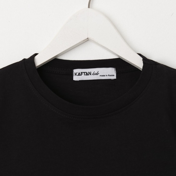 Футболка детская укороченная KAFTAN "Basic line", р. 28 (86-92 см), черный