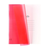 Тетрадь 48л лин КРАСНАЯ, пласт обл, с алфавитом, блок офсет