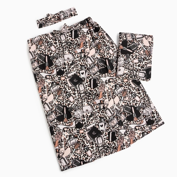 Набор для сауны Этель Набор для сауны Этель "Леопард" парео с бантиком+полотенце 80х150 см+повязка,100% хл