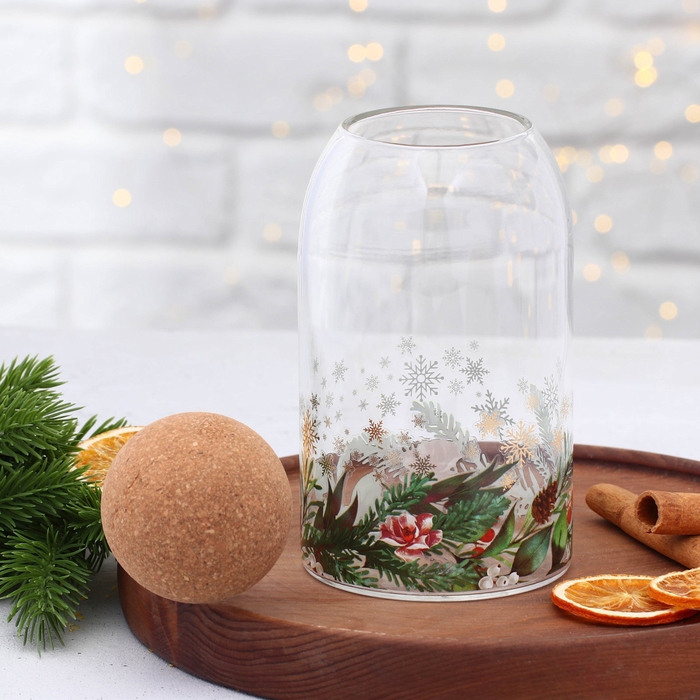 Банка для хранения новогодняя Дорого внимание &laquo;Зимние истории&raquo;, стекло, 800 мл