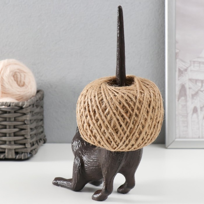 Сувенир катушка для ниток чугун "Кот" 12х21,5 см