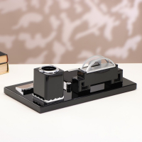 Набор настольный 4в1 с визитницей и часами, 34х17х13 см