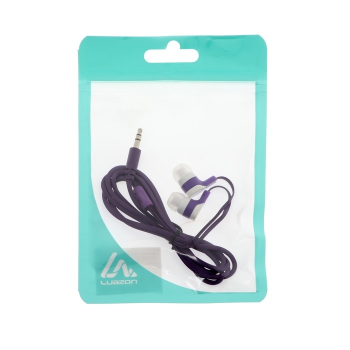 Наушники Luazon VBT 1.7, вакуумные, плоский провод, МИКС Наушники Luazon VBT 1.7, вакуумные, плоский провод, МИКС