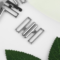 Застёжка для купальника, металлическая, 20 мм, 5 шт, цвет серебряный