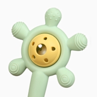 Прорезыватель силиконовый с погремушкой &laquo;Малыш&raquo;, цвет зелёный, Крошка Я