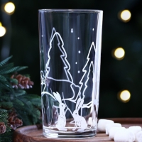 Новый год. Стакан стеклянный &laquo;Зимний лес&raquo;, 250 мл