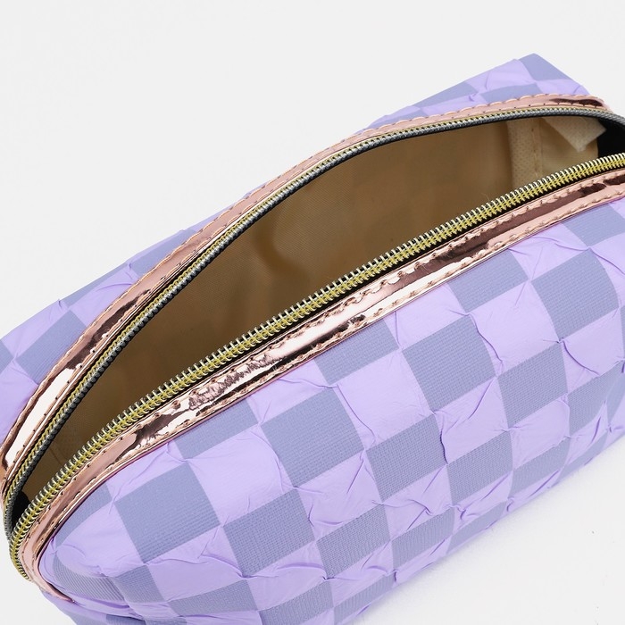 Косметичка на молнии, цвет сиреневый