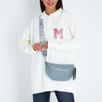 Сумка кросс-боди на молнии, цвет серо-голубой