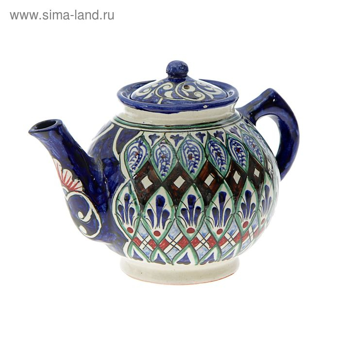 Чайник Риштанская Керамика "Узоры", 1000 мл, микс