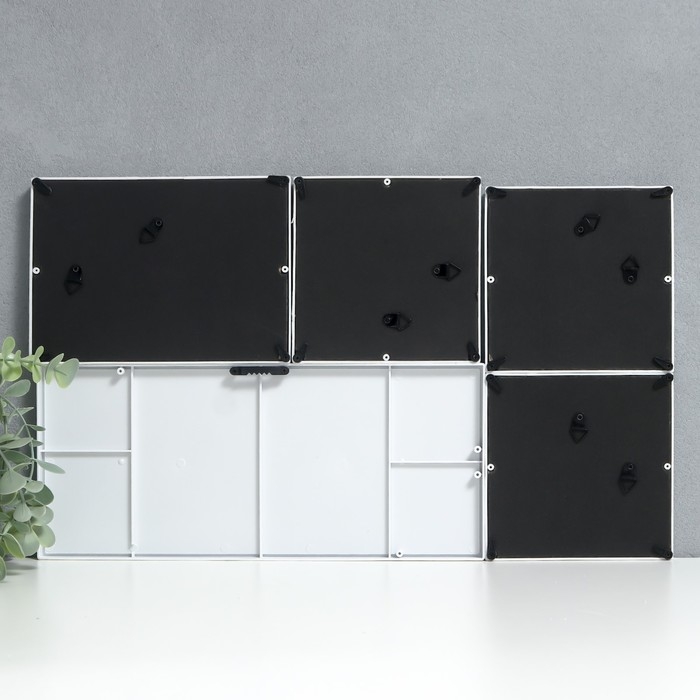 Фоторамка на 4 фото 10х10, 10х15 см+зеркало Фоторамка на 4 фото 10х10, 10х15 см+зеркало "Наслаждайся мелочами" белая н-р 5 шт 26х44 см