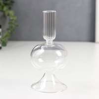 Подсвечник стекло на 1 свечу "Сомма" прозрачный 15х7х7 см Подсвечник стекло на 1 свечу "Сомма" прозрачный 15х7х7 см