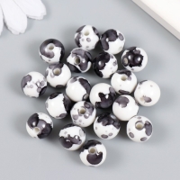 Бусины для творчества пластик "Брызги краски. Серый на белом" набор 20 гр 1,2х1,2 см Бусины для творчества пластик "Брызги краски. Серый на белом" набор 20 гр 1,2х1,2 см