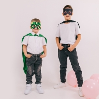 Карнавальный набор "Кубо-мир" плащ и маска, зелёный